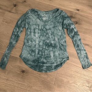 Tie-Dye Long Sleeve Top - Green/Blue
